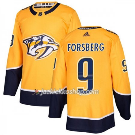 Miehille NHL Nashville Predators Pelipaita Filip Forsberg 9 Adidas 2017-2018 Kulta Authentic